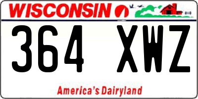 WI license plate 364XWZ