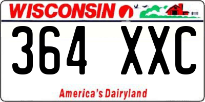 WI license plate 364XXC