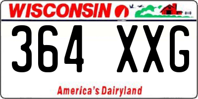 WI license plate 364XXG