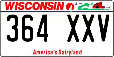WI license plate 364XXV