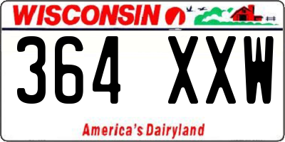 WI license plate 364XXW