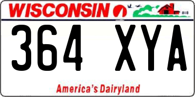 WI license plate 364XYA