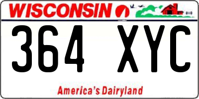 WI license plate 364XYC
