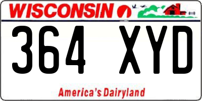 WI license plate 364XYD
