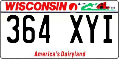 WI license plate 364XYI