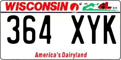 WI license plate 364XYK