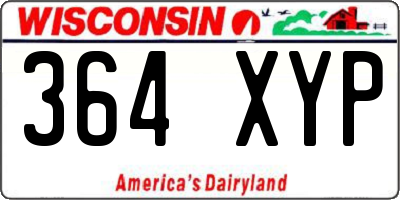 WI license plate 364XYP