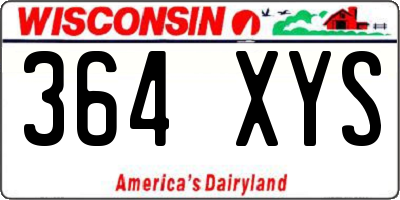 WI license plate 364XYS