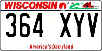 WI license plate 364XYV
