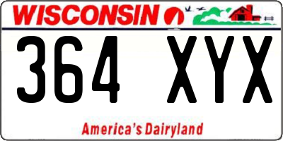 WI license plate 364XYX