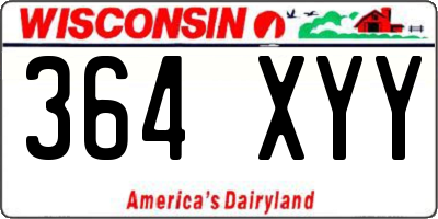 WI license plate 364XYY