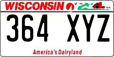 WI license plate 364XYZ