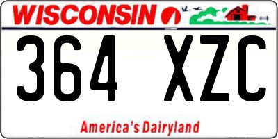 WI license plate 364XZC