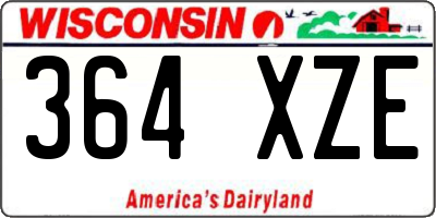 WI license plate 364XZE