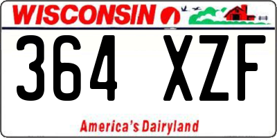 WI license plate 364XZF