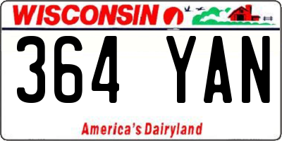 WI license plate 364YAN