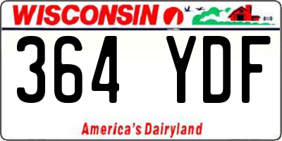 WI license plate 364YDF