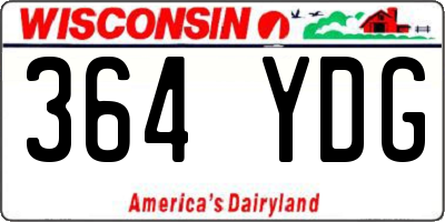 WI license plate 364YDG