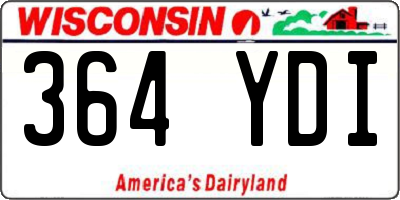 WI license plate 364YDI