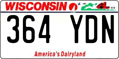 WI license plate 364YDN