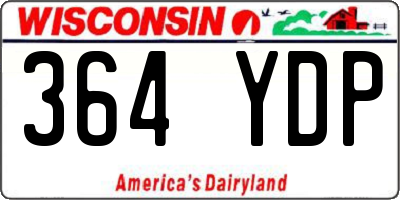 WI license plate 364YDP