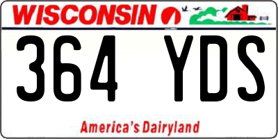 WI license plate 364YDS
