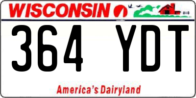 WI license plate 364YDT