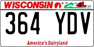 WI license plate 364YDV