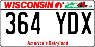 WI license plate 364YDX