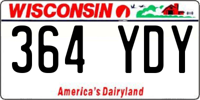 WI license plate 364YDY