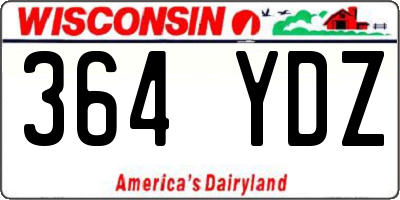 WI license plate 364YDZ