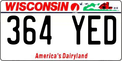 WI license plate 364YED