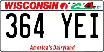 WI license plate 364YEI