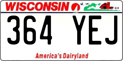 WI license plate 364YEJ
