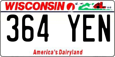 WI license plate 364YEN