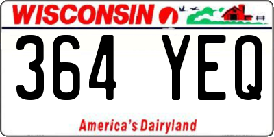 WI license plate 364YEQ