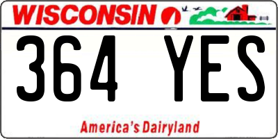 WI license plate 364YES