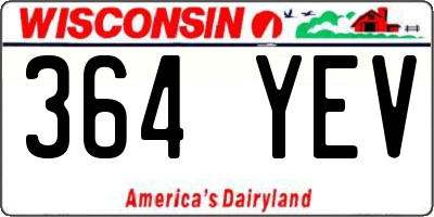 WI license plate 364YEV