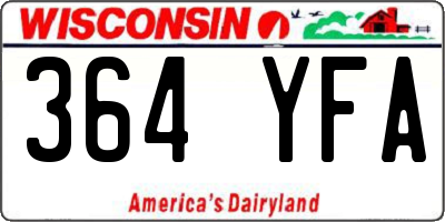 WI license plate 364YFA