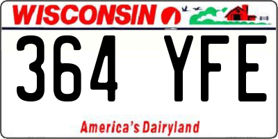 WI license plate 364YFE