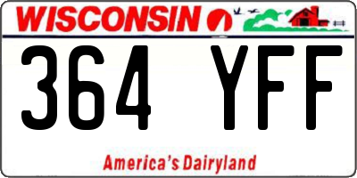 WI license plate 364YFF