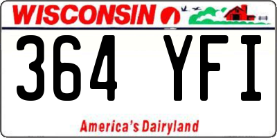 WI license plate 364YFI