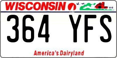 WI license plate 364YFS