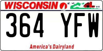 WI license plate 364YFW