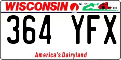 WI license plate 364YFX
