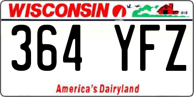 WI license plate 364YFZ