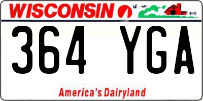 WI license plate 364YGA