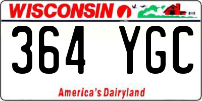 WI license plate 364YGC