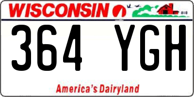 WI license plate 364YGH