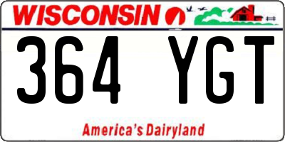 WI license plate 364YGT